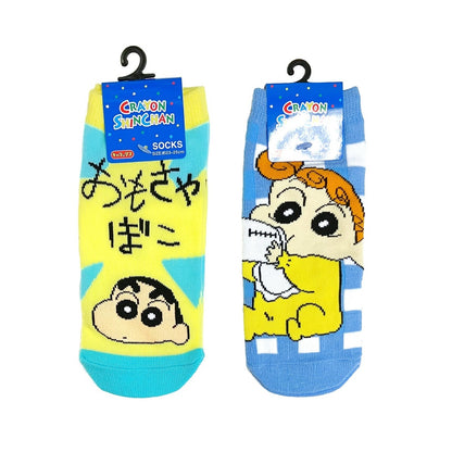 靴下 しんちゃん おもちゃばこ／ひまわり チェック
